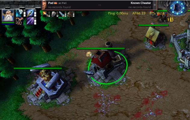 Warcraft III match with player, hero, item, and performance information from Match Vision